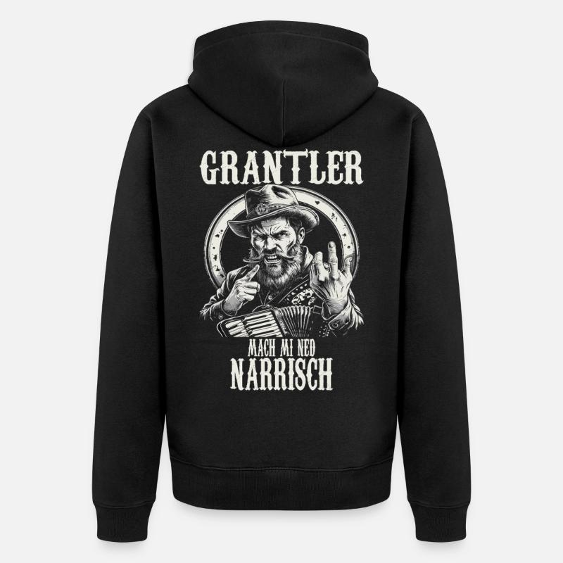 Grantler Dialectes bavarois Bavière - Veste à capuche bio Premium Unisexe - noir