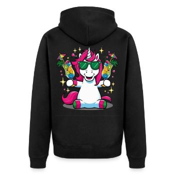 Unicorn Cocktail Booze Party Celebrations Vacation Bachelor Party - Unisex Premium Organic Zip Hoodie - black - Back - Nico (187cm)