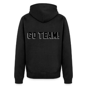 Los Team Teamsport Mannschaft Sport Geschenk - Unisex Premium Bio Zip Hoodie - Schwarz - Hinten - Nico (187cm)
