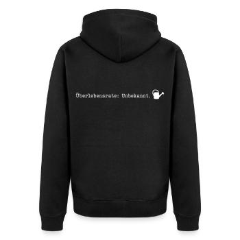 Überlebensrate Unbekannt Pflanzen Gärtner Humor - Unisex Premium Bio Zip Hoodie - Schwarz - Hinten - Nico (187cm)