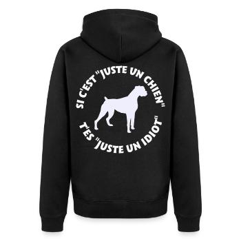 Boxer pas juste un chien - Veste à capuche bio Premium Unisexe - noir - Dos - Nico (187cm)