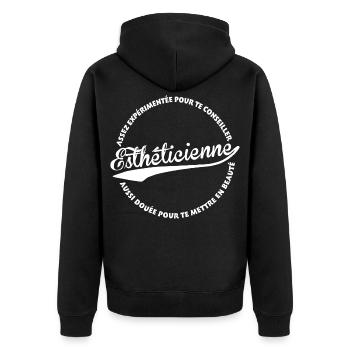Esthéticienne - Veste à capuche bio Premium Unisexe - noir - Dos - Nico (187cm)
