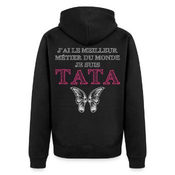 Je suis Tata - Veste à capuche bio Premium Unisexe - noir - Dos - Nico (187cm)