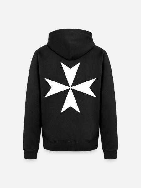Croix de Malte - Veste à capuche bio Premium Unisexe - noir