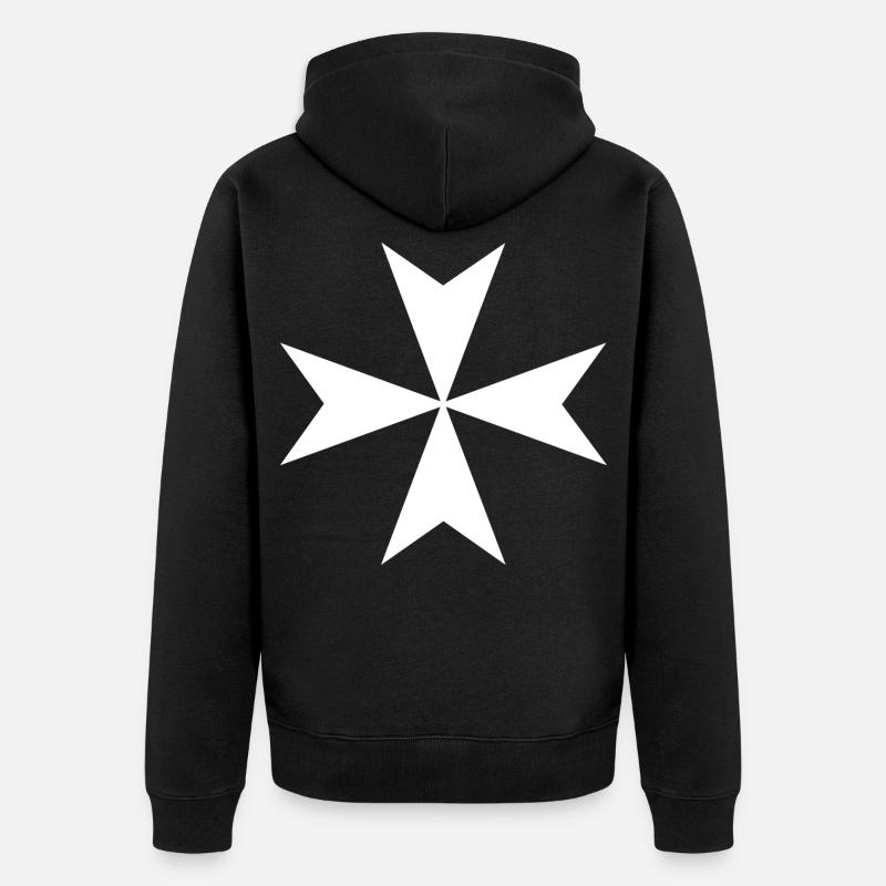 Croix de Malte - Veste à capuche bio Premium Unisexe - noir