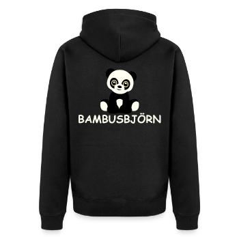 Bambus-Björn - Unisex Premium Bio Zip Hoodie - Schwarz - Hinten - Nico (187cm)