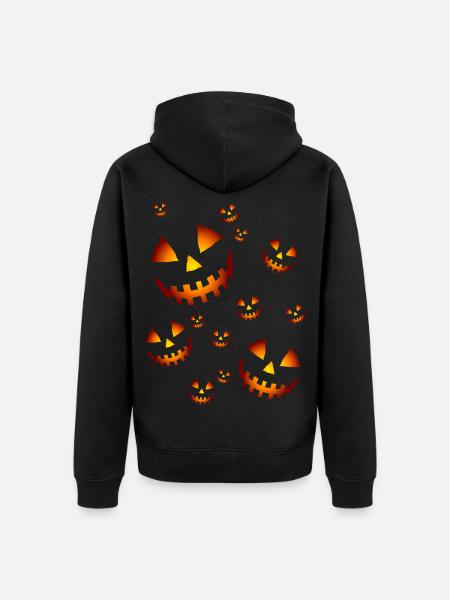 Kürbissen - Unisex Premium Bio Zip Hoodie - Schwarz
