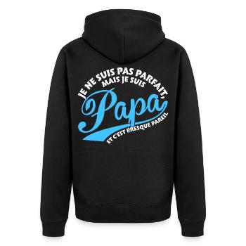 Parfait Papa - Veste à capuche bio Premium Unisexe - noir - Dos - Nico (187cm)