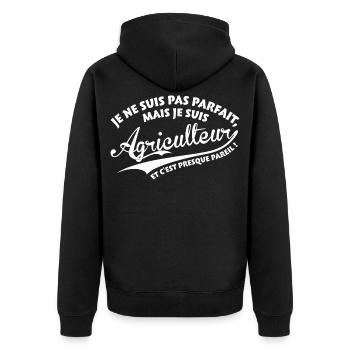 Parfait Agriculteur - Veste à capuche bio Premium Unisexe - noir - Dos - Nico (187cm)