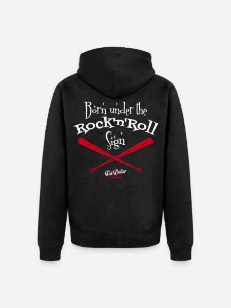Born under the rock'n'Rol - Unisex Premium Organic Zip Hoodie - black