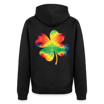 Shamrock coloré - Veste à capuche bio Premium Unisexe - noir - Dos - Nico (187cm)