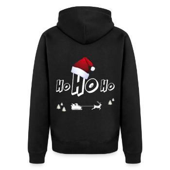 Noël Noël moche Ho ho chapeau rouge - Veste à capuche bio Premium Unisexe - noir - Dos - Nico (187cm)