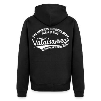 Sexy Valaisanne - Veste à capuche bio Premium Unisexe - noir - Dos - Nico (187cm)