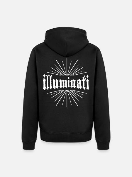 illuminati hemmelige magi køligt krave lys sjov co - Premium økologisk unisex-hættejakke - sort