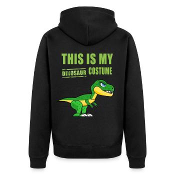 Dinosaurier Kostüm Fasching verkleiden humor funny - Unisex Premium Bio Zip Hoodie - Schwarz - Hinten - Nico (187cm)