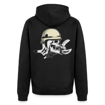 Crâne du service d'incendie et de sauvetage - Veste à capuche bio Premium Unisexe - noir - Dos - Nico (187cm)