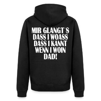 Mir glangt`s... - Unisex Premium Bio Zip Hoodie - Schwarz - Hinten - Nico (187cm)