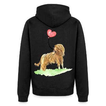 Briard&balloon - Unisex Premium Organic Zip Hoodie - black - Back - Nico (187cm)