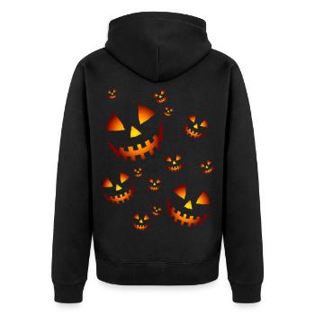 Pumpkins - Unisex Premium Organic Zip Hoodie - black - Back - Nico (187cm)