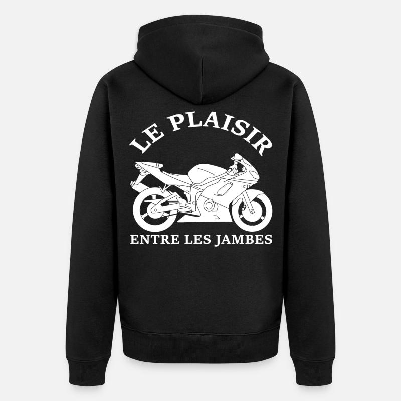 Le plaisir de la moto - Veste à capuche bio Premium Unisexe - noir
