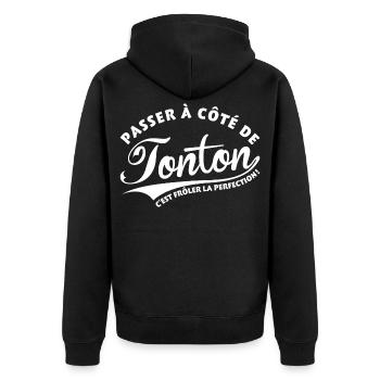 Tonton perfection - Veste à capuche bio Premium Unisexe - noir - Dos - Nico (187cm)