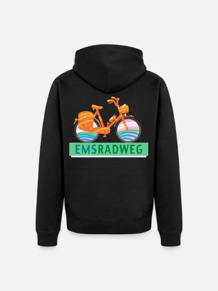 Emsradweg - Unisex Premium Bio Zip Hoodie - Schwarz