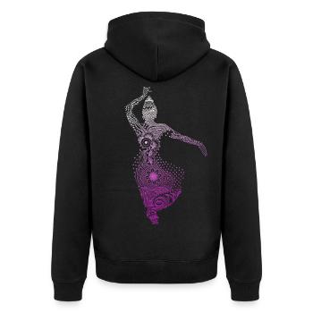danse yoga temple Mandala méditation Inde shanti - Veste à capuche bio Premium Unisexe - noir - Dos - Nico (187cm)