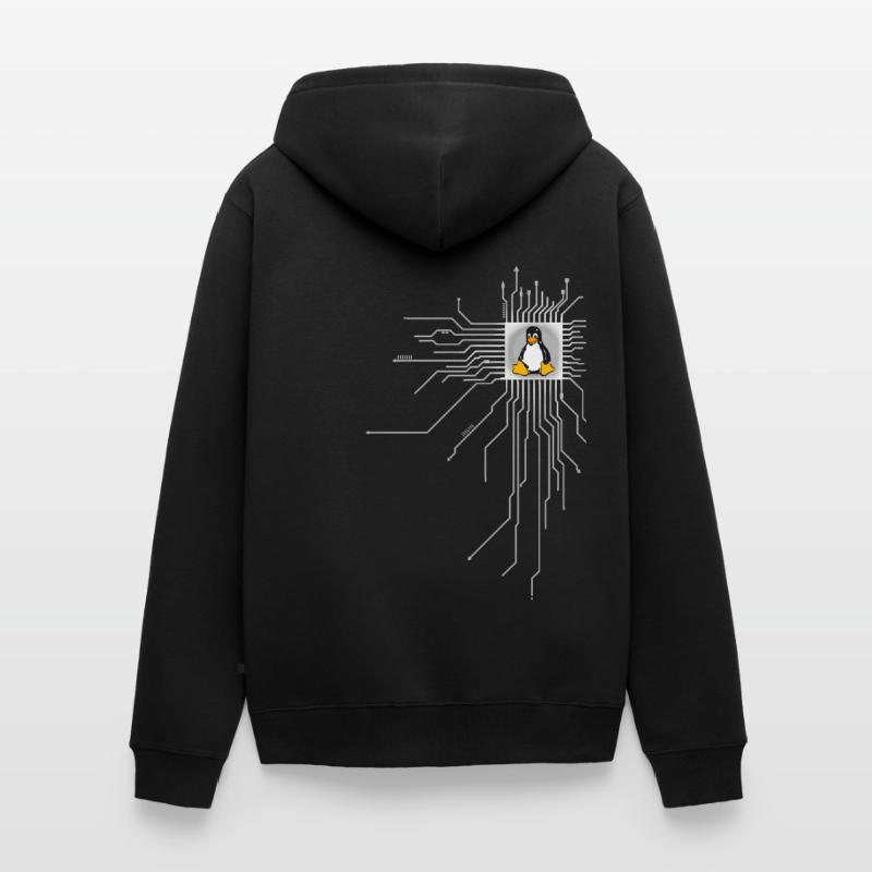 platine Pinguin Core Herz Computer pc Nerd program Unisex Premium Bio Zip Hoodie