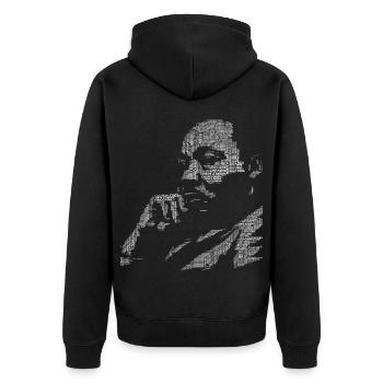 MArtin luther King i have a Dream Black power anti - Unisex Premium Bio Zip Hoodie - Schwarz - Hinten - Nico (187cm)