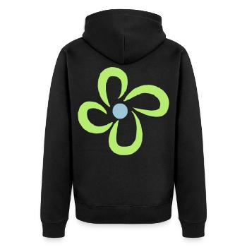 flower - Unisex Premium Organic Zip Hoodie - black - Back - Nico (187cm)