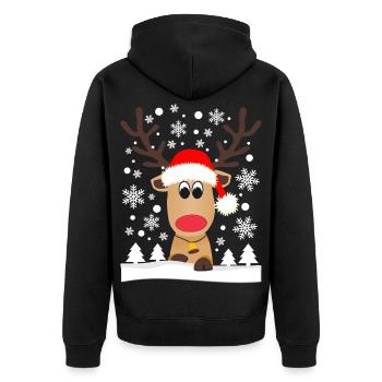Renne de noël Flocons de neige Hiver - Veste à capuche bio Premium Unisexe - noir - Dos - Nico (187cm)