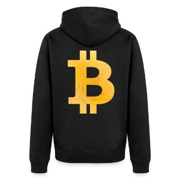 Bitcoin - Veste à capuche bio Premium Unisexe - noir - Dos - Nico (187cm)