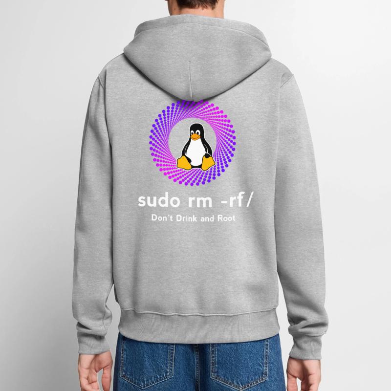 Ordinateur Sys admin Penguin Nerd pc sudo rm -rf cod Veste à capuche bio Premium Unisexe