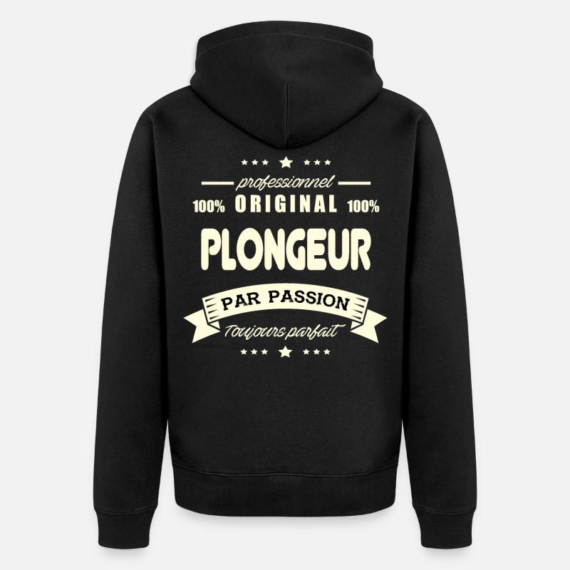 le Plongeur Original - Veste à capuche bio Premium Unisexe - noir