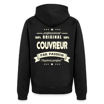 Couvreur Original - Veste à capuche bio Premium Unisexe - noir - Dos - Nico (187cm)