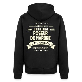Poseur de marbre Original - Veste à capuche bio Premium Unisexe - noir - Dos - Nico (187cm)