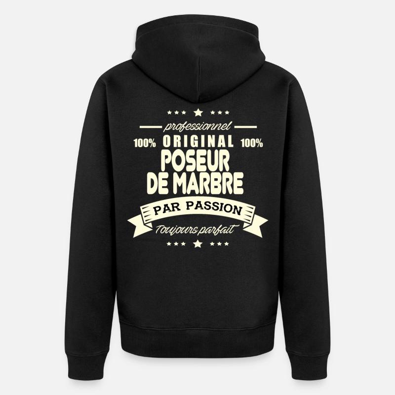 Poseur de marbre Original - Veste à capuche bio Premium Unisexe - noir