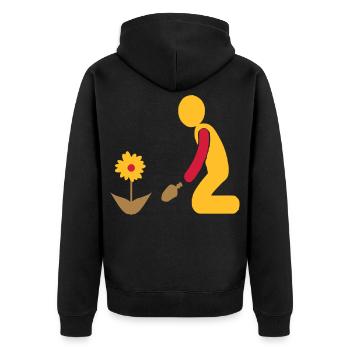 jardin - Veste à capuche bio Premium Unisexe - noir - Dos - Nico (187cm)