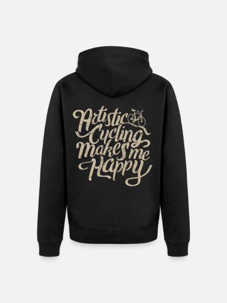 Kunstrad, Kunstradfahren, Makes Me Happy - Unisex Premium Bio Zip Hoodie - Schwarz