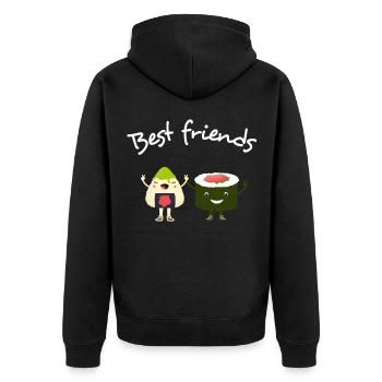 Meilleurs amis : Sushi & Avocat école de garderie au Japon - Veste à capuche bio Premium Unisexe - noir - Dos - Nico (187cm)