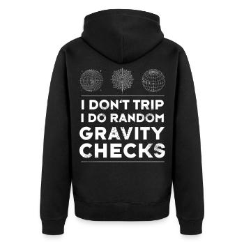 nerd physiker mathematik experiment sci-fi spruch - Unisex Premium Bio Zip Hoodie - Schwarz - Hinten - Nico (187cm)