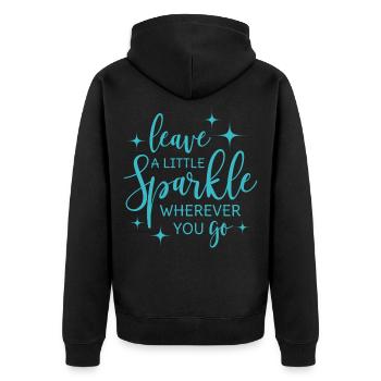 Leave a little sparkle wherever you go - Unisex Premium Bio Zip Hoodie - Schwarz - Hinten - Nico (187cm)