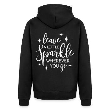 Leave a little sparkle wherever you go - Unisex Premium Organic Zip Hoodie - black - Back - Nico (187cm)