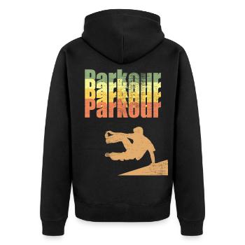 Parkour - Veste à capuche bio Premium Unisexe - noir - Dos - Nico (187cm)