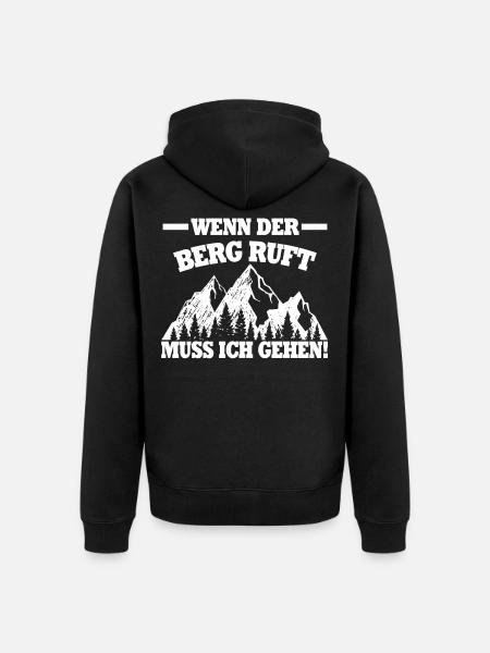 WENN DER BERG RUFT - Unisex Premium Bio Zip Hoodie - Schwarz