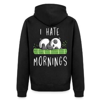 Je déteste les matins - Bamboo Panda Bear - Comic - Veste à capuche bio Premium Unisexe - noir - Dos - Nico (187cm)