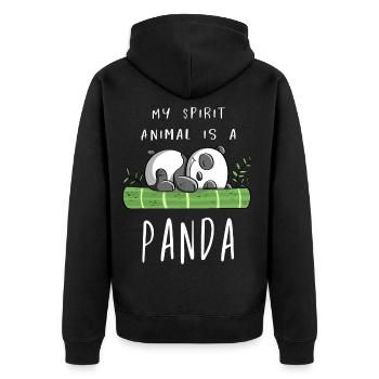 My Spirit Animal Is A Panda - Panda Bear - Comic - Unisex Premium Organic Zip Hoodie - black - Back - Nico (187cm)