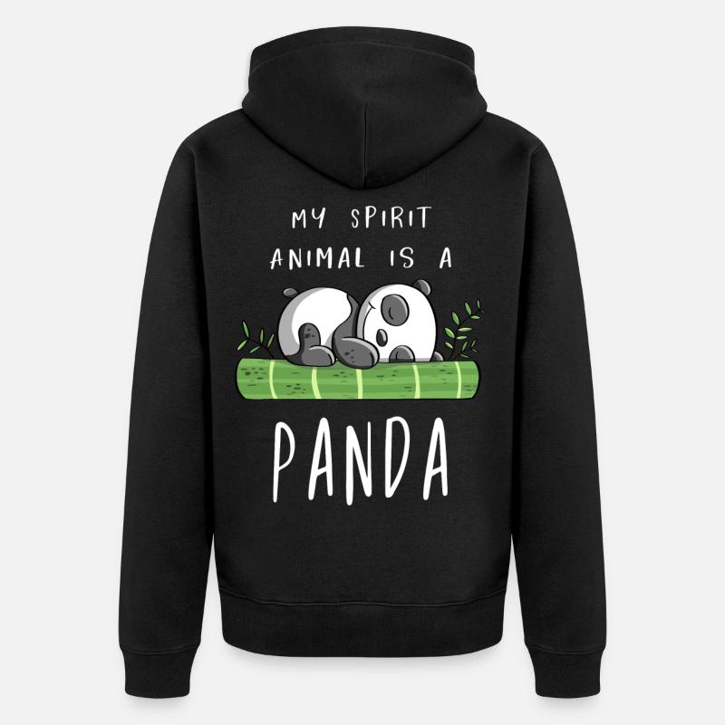 Mon esprit Animal est un panda - Panda Bear - Comic - Veste à capuche bio Premium Unisexe - noir