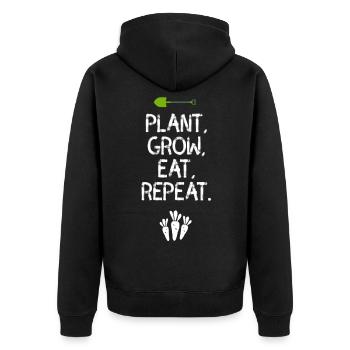 garden gardener farmer organic bio vegan farmer - Unisex Premium Organic Zip Hoodie - black - Back - Nico (187cm)