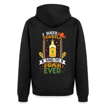 Party tequila drinking - Unisex Premium Organic Zip Hoodie - black - Back - Nico (187cm)